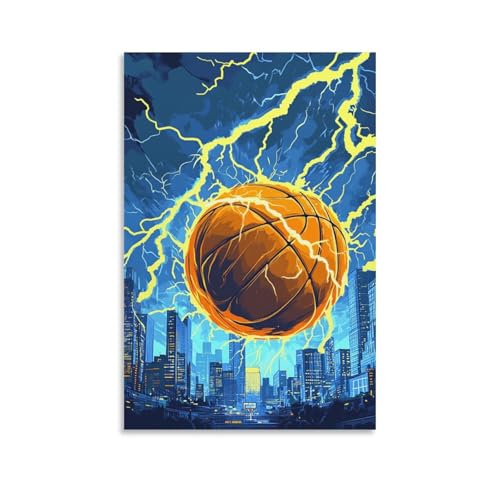 Pintura de baloncesto en lienzo para el salón de los aficionados al deporte urbano