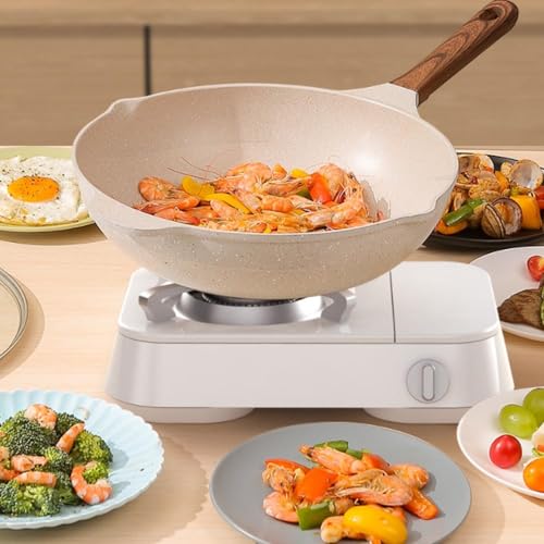 Wok de aluminio fundido 12.6 pulgadas con tapa miniatura 4