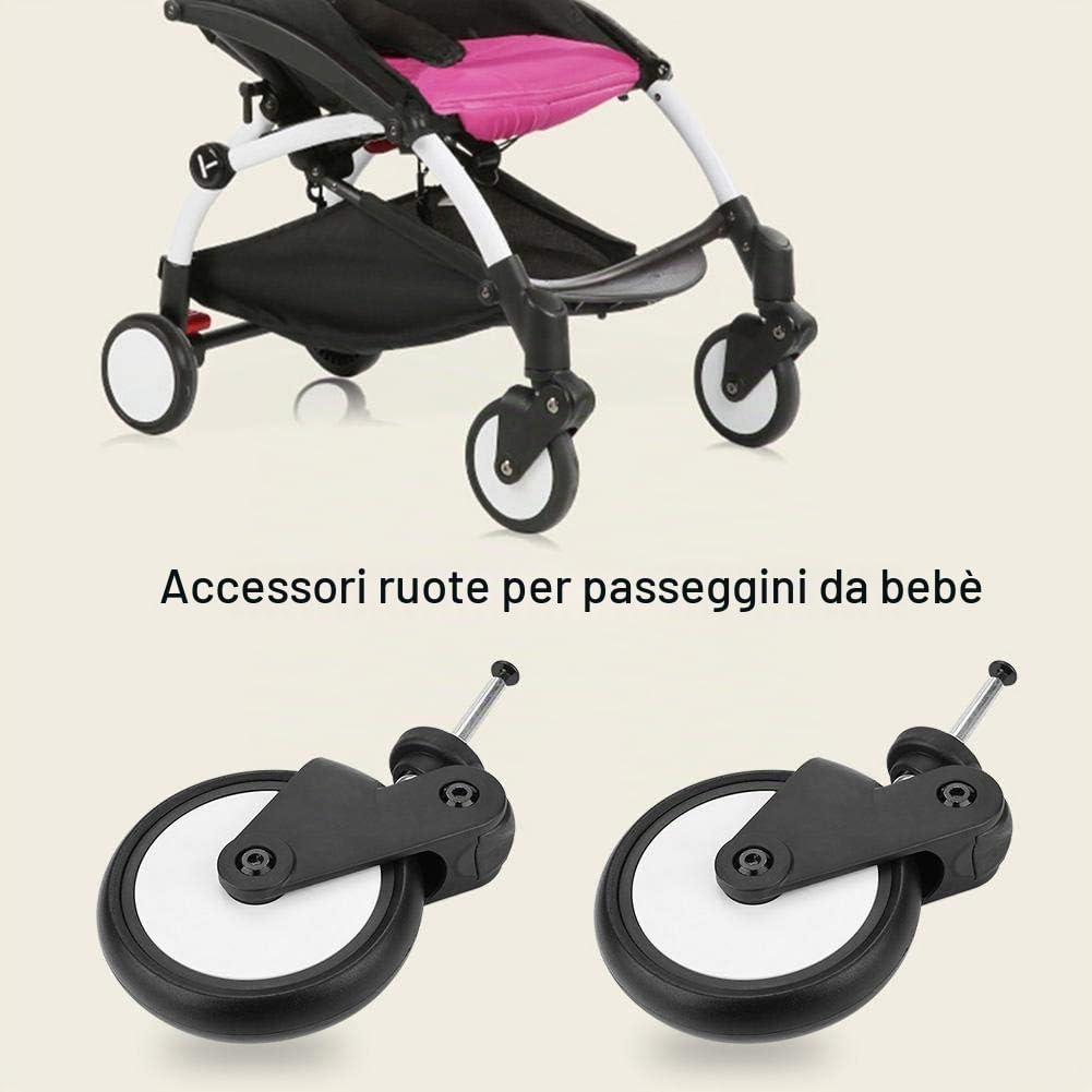 Ruota Anteriore/Posteriore per passeggino Sostituzione Ruote passeggino Gomma da Cancellare Accessori Yoya Vovo Carrozzina (1 Pair Front)