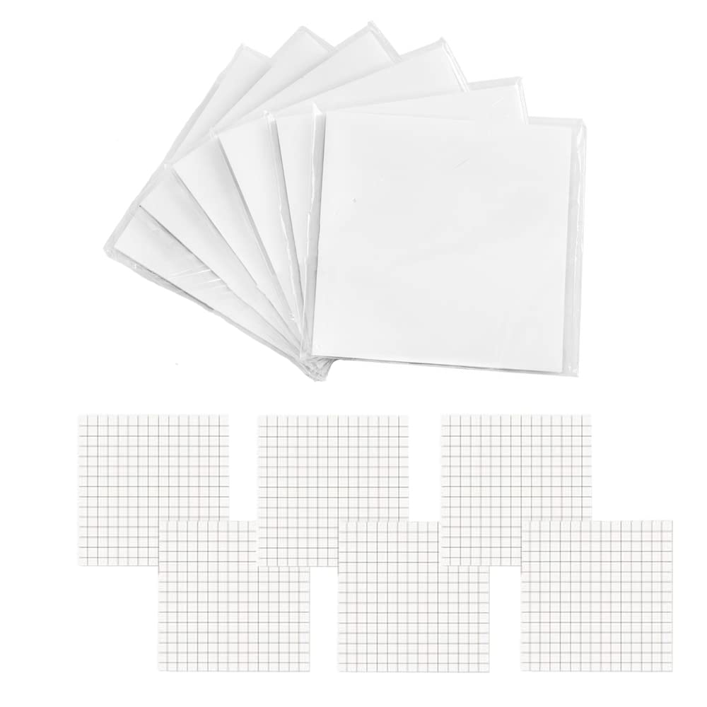 Photo 1 of 2 PACK XLier Transparent Sticky Notes,Grid Post It Notes, 600 Sheets Self-Stickers Combination Suit , 3X3in, ?6 Pack Translucent&6 Pack Grid Notes? 12