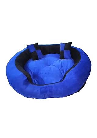 UR PET Supplier Ultra Soft Ethnic Desingner Polyster Filled Reversable Fur Dual Color for Dog and Cat Beds (Blueblack) (Size : XXL)