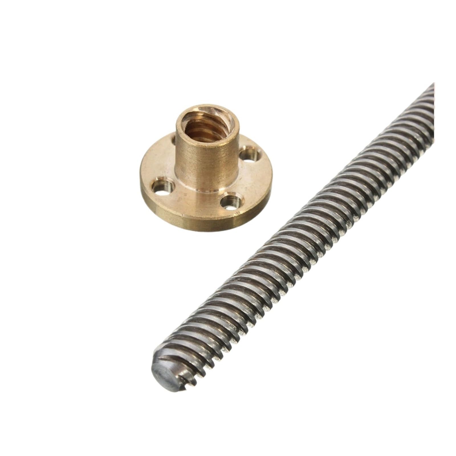 Metal Ball Screw nut T10 Lead Screw Pitch 3mm Thread Screw Lead 3mm with Brass Nut Length 100~1200mm(300mm)