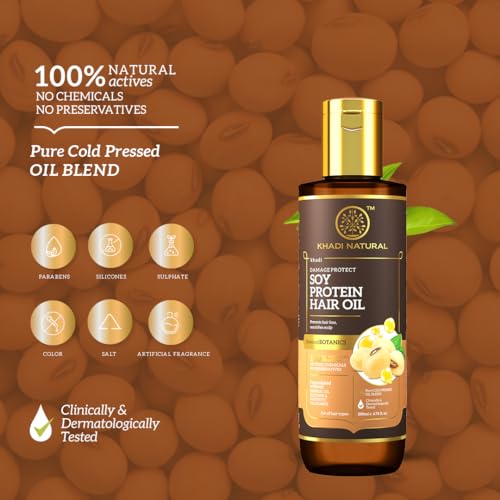 Khadi Natural Soy Protein Hair Oil: Nourishing Elixir for Stronger, Silky-Smooth Hair. Promotes Growth, Reduces Breakage, and Enhances Shine.... - Image 5
