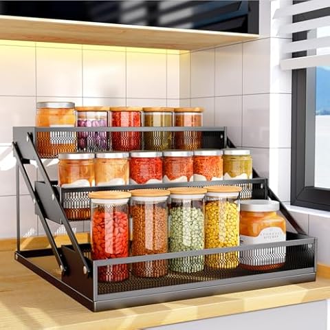 PKBD Foldable 3-Tier Spice Rack Cover