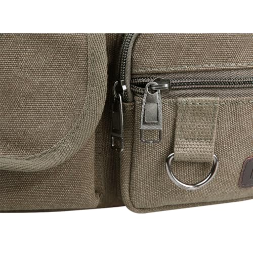 BOMKEE Schultertasche Umhängetasche Herren Canvas Messenger Bag Herrentasche Wasserdicht Tasche für Reisen, Wochenender, Schule (Grün)