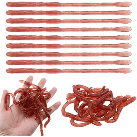 Toddmomy 10Pcs Fake Earthworm Plastic Lifelike Worm Soft Stretchy Earthworms Prank Trick Toy for April Fools Day Party Favor Gift Cover