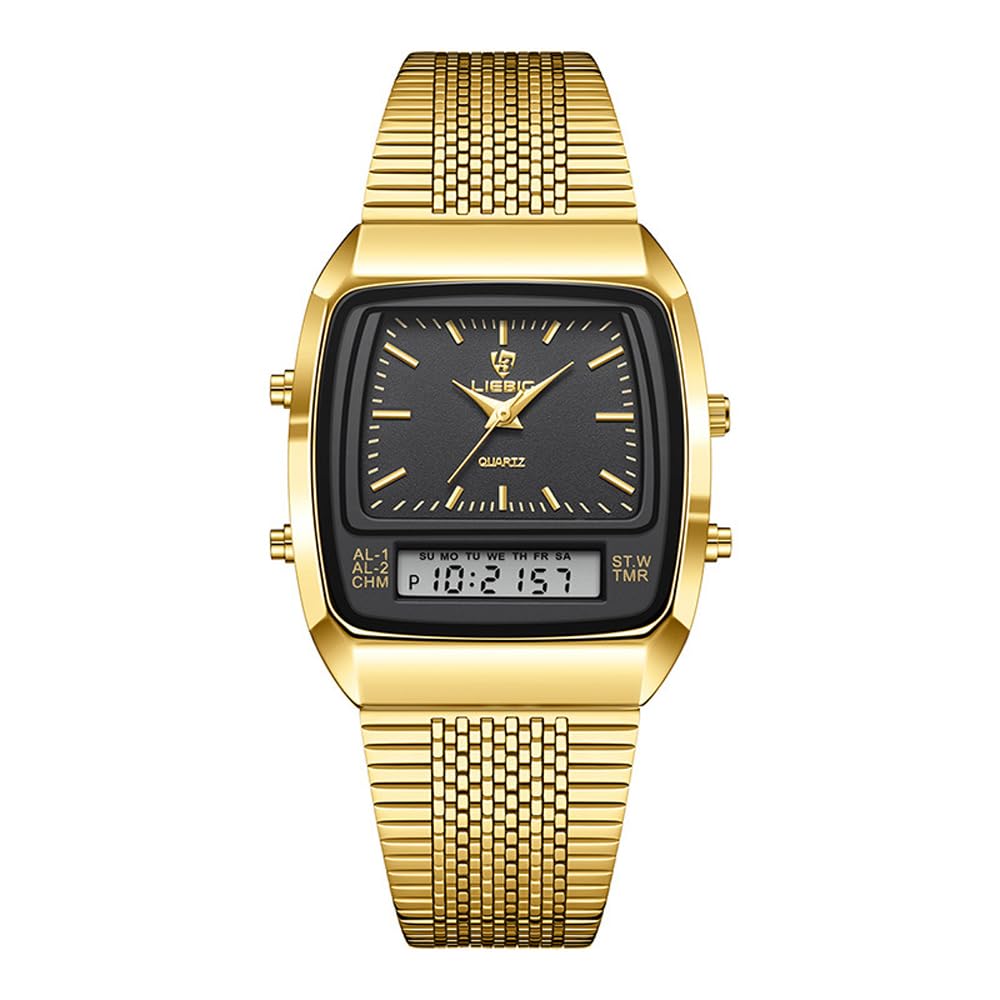 Montre analogique à quartz lisible et robuste avec double affichage - 8