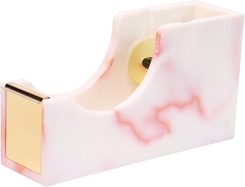 Dispensador de cinta de escritorio rosa mármol, dispensadores de cinta acrílica de núcleo de 1 pulgada, base antideslizante, accesorios de disponible en Yaxa Peru