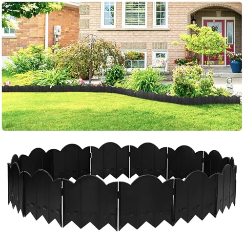 20Pcs Garden Border Edging for Landscaping: Plastic Lawn Edging Border for Garden,Flower...