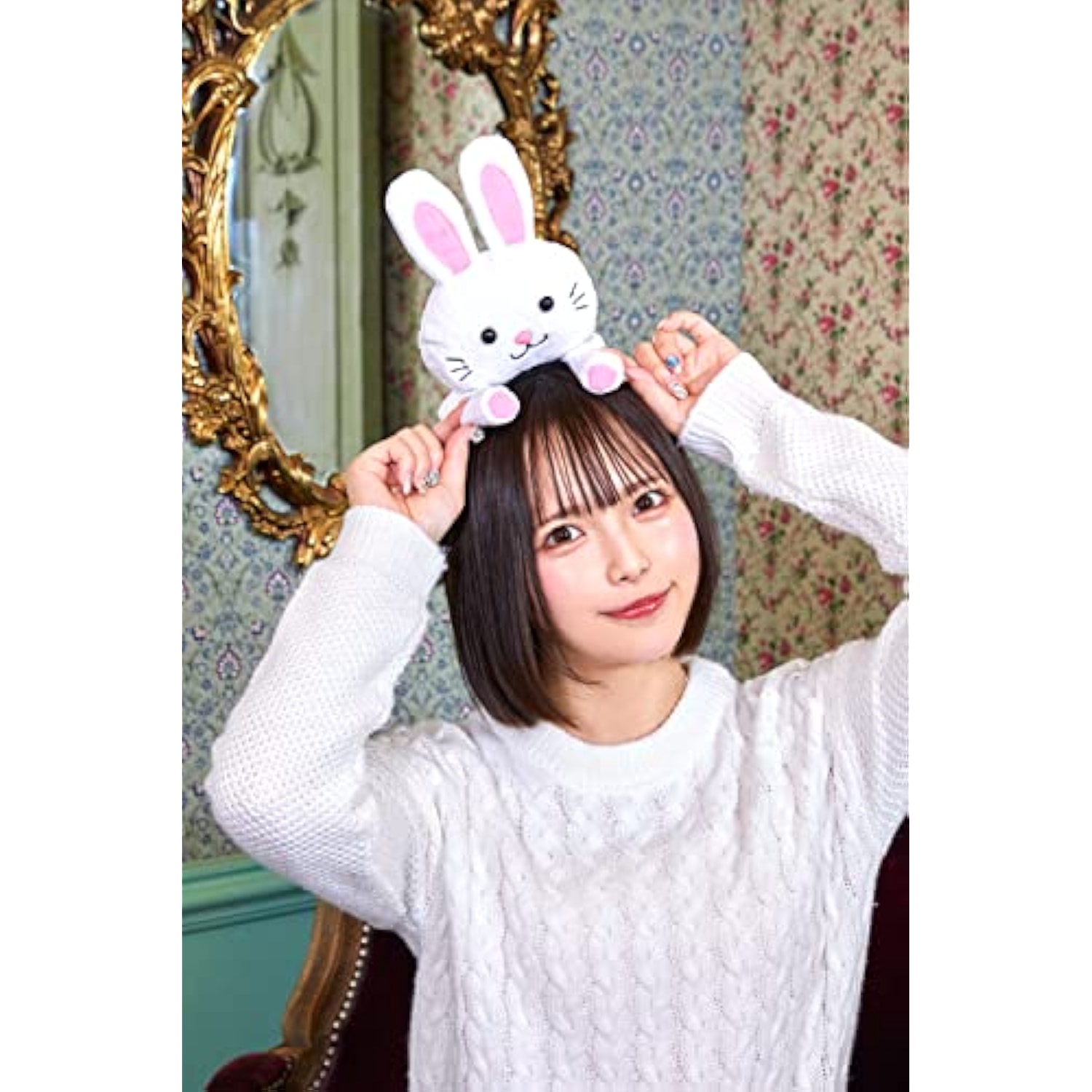 クリアストーン(Clearstone) コスプレ ハロウィン のっかりうさぎカチューシャ ユニセックス ホワイト 詳細画像4