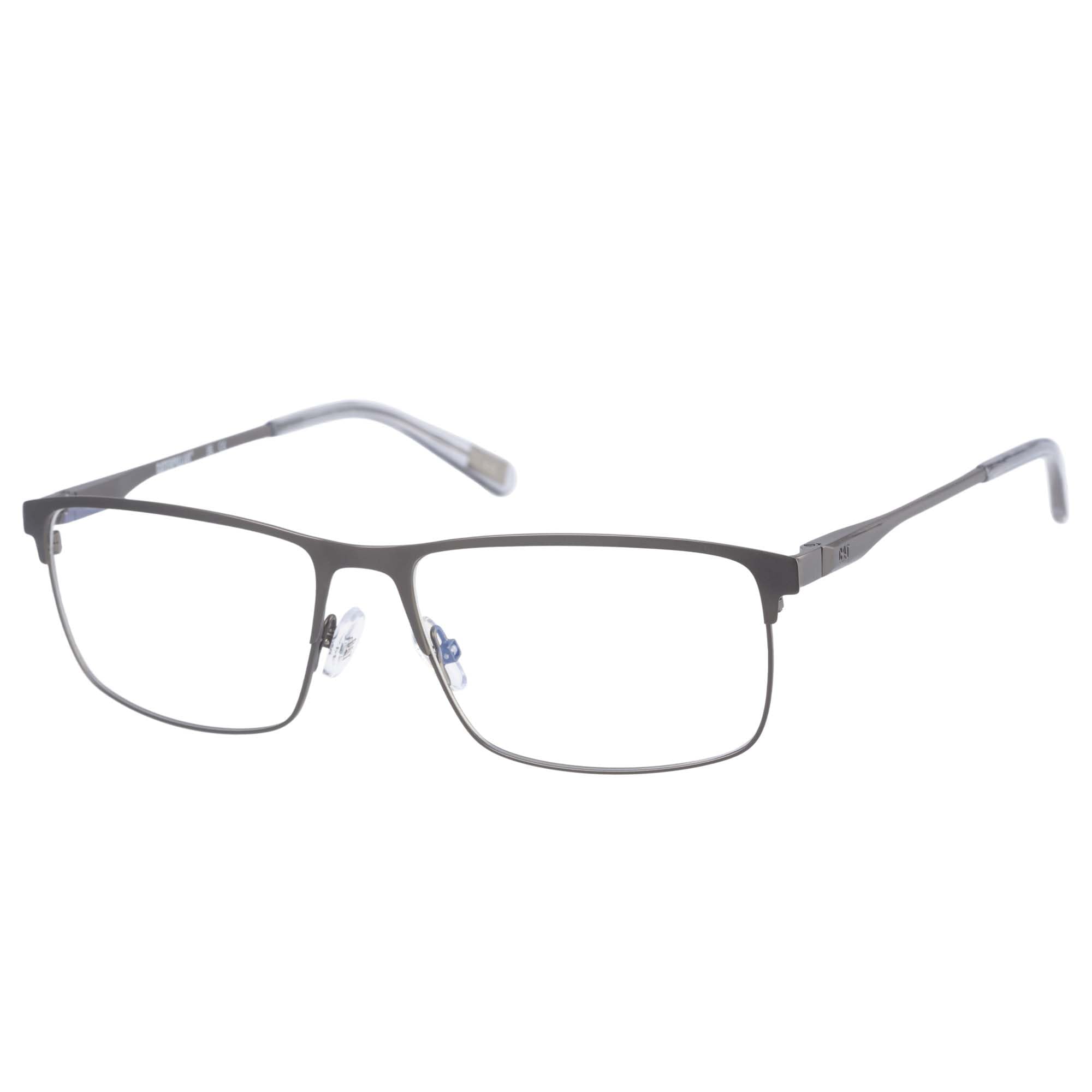 CAT Brille mit Sehstärke für Herren optional mit Sonnenbrillentönung oder Blaulichtfilter, Rechteckig, gefertigt aus Edelstahl (inklusive Brillenetui)
