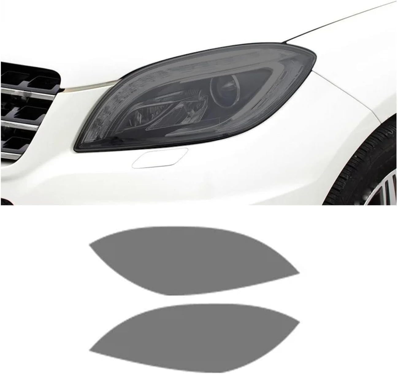 SamLng Car Front Light Film for Benz ML Class W166 2012-2015 Light Controlled Car Front Headlamp Protection Film TPU Color Changing Car Headlight Film TPU Lamp Film Car Headlight Film