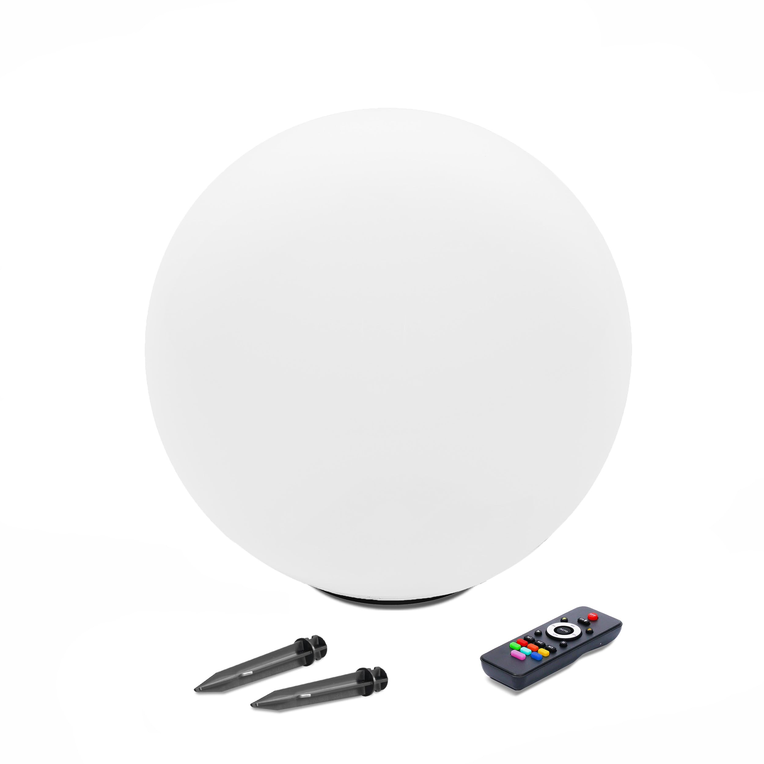 Esotec Solarkugel Liana CCT, 40cm, multicolor, Fernbedienung, Farbwechsel, RGB LED Gartenkugel, Leuchtkugel, Solarleuchte, Kugelleuchte, Kunststoff, IP44, wetterfest, winterfest, außen, 102641