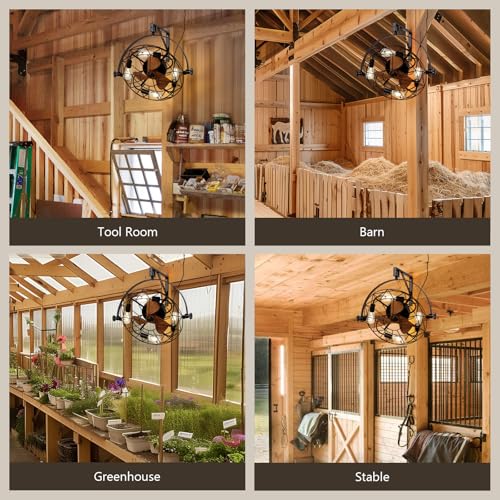 Moooni 21 Inch Fansconce, Garage Ceiling Fan With Remote And Lights, Adjustable Tilt And 6-Speed Plug In Wall Mounted Fan thumb #8