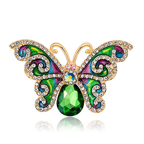 Image of Variety Styles Butterfly Brooch - Multi-Color Rhinestone Crystal Brooch Pin Cute Butterfly Shape Corsages Brooches Decoration Gift for Women