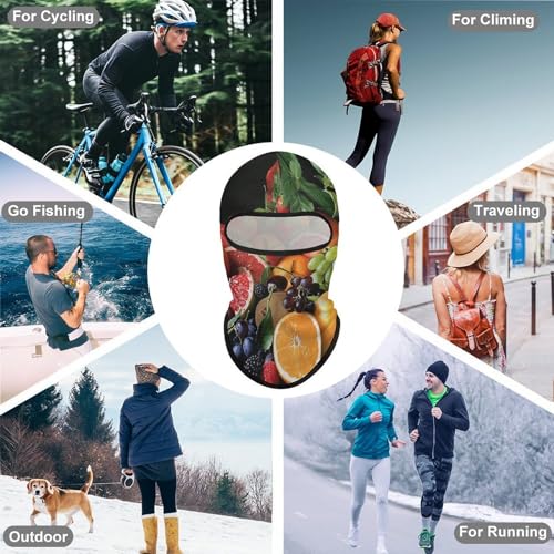 Balaclava para hombres, máscara para mujeres con diseño de frutas frescas para cubrir todo el rostro para ciclismo miniatura 6