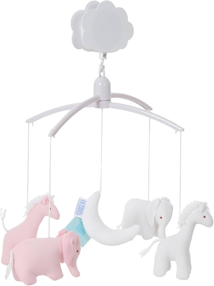 Amazon | トラセリア【ベッドメリー アニマルムーン(ピンク)】手巻き式