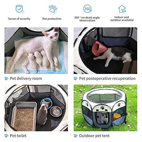 Sencone SC-PET-S-01 Portable Pet Playpen, Dog Playpen Foldable Pet Exercise Pen Tents Dog House Playground For Puppy Dog/Cat Indoor Outdoor Travel Camping Use thumb #3