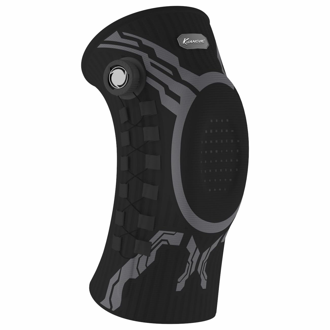 Kuangmi Genouillère Professionnelle Avec Molette Mécanique, Coussinets Gel Rotulien et Stabilisateurs Latéraux - Soutien Articulaire pour Douleur au Genou, Arthrose, Ménisque, Sport B-R-XL