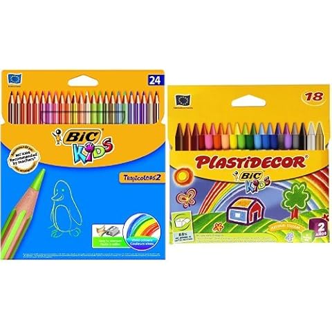 Lápices de colores BIC Tropicolors + ceras Plastidecor Cover