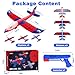 HitToys Airplane Launcher Toy for Kids, 3 Pack Spider Foam Gliders Air Planes with Led, 2 Flight Modes 3 4 5 6 7 Year Old Boys Girls Outdoor Flying Toys Outside Sport Games Birthday