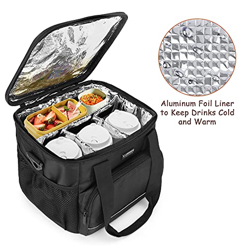 image for Trunab Reusable Cup Drink Carrier for Delivery with Adjustable Divider