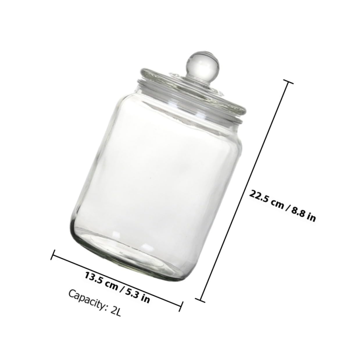 Tarro de Té Hermético de Vidrio 2l Silicona para Cocina | Transparente, Cierre de Sellado, Fácil de Limpiar, Recipiente de Almacenamiento para Alimentos y Café