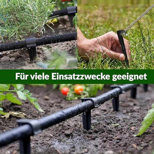 GARDENIX 50 Stück AquaPEG Polypropylen (PP) Gartenschlauch Anker Boden Erdspiess Befestigungsanker für Tropfschlauch Perlschlauch Steckgabel