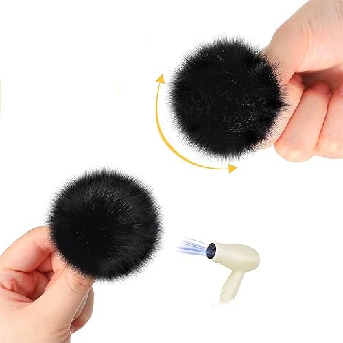 Miniatura 4 de W.Sealet Tinkerbell - Clips para zapatos, pompón de piel de visón esponjoso para mujeres, niñas, decoración de disfraz de campana, pompones blancos