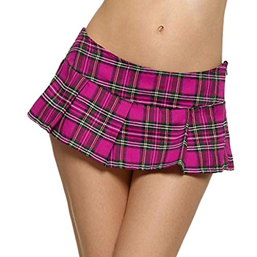 Jupe Courte Femme PlisséE- Mini Jupe Sexy Ecossaise à Volants IrréGuliers Classiques Slim Fit pour Tous Les Jours DéContracté Chic Et éLéGants Carreaux...