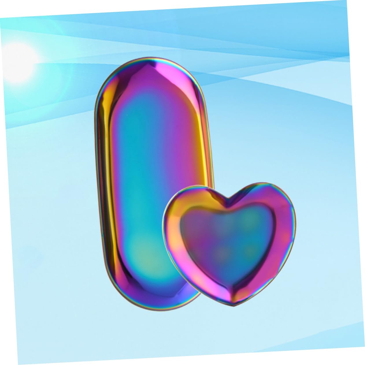 Didiseaon Nail Art Kit Storage Mini Manicure Tool Plate Stainless Steel 2pc Set Organize Your Nail Tools