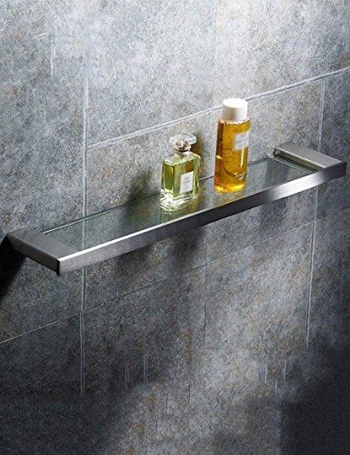 Toallero de baño GZ de acero inoxidable antióxido con estante de vidrio 2