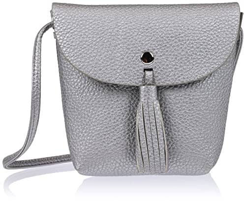 TOM TAILOR Denim Ida Damen Überschlagtasche Umhängetasche Klein Silber