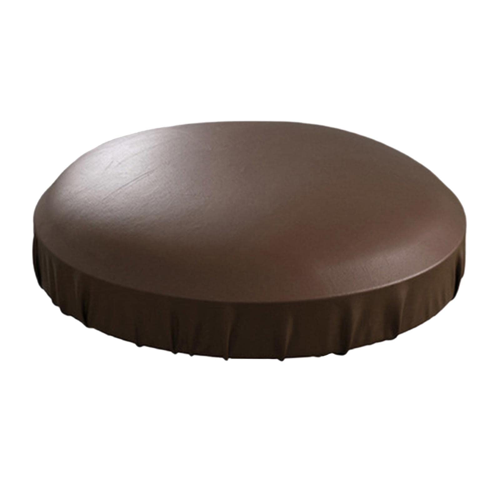 Gazechimp Stool Cover-Waterproof Stretchy Elastic PU Leather, Stool Slipcover, Seat Cushion Sleeve- for Salon Home and 4, Brown, 35-45cm Diameter