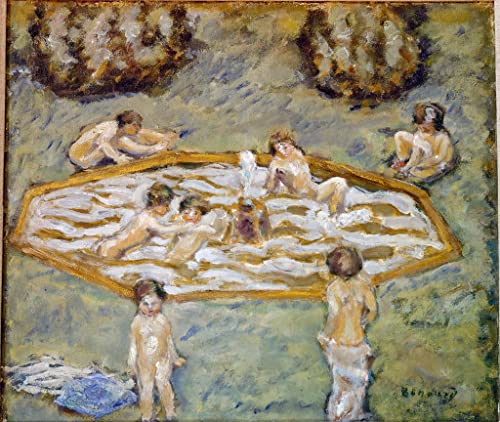Affiches et Gravures Enfants dans la piscine Pierre Bonnard Peinture Toile 60x90cm