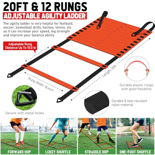 Kids Soccer Goals for Backyard Set, 2 of 6x4 ft Portable Pop Up Soccer Goal Training Equipment, Soccer Net with Soccer Ball, Ladder, Cones, Soccer Set for Kids Youth Toddler Games, Sports Outdoor Play