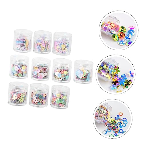 EXCEART 10 Caixas De Acessórios De Joias De Lantejoulas Decoração De Nail Art Materiais De Joias Col