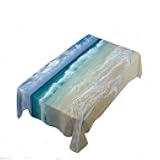 AOYEGO Seascape Table Cloths Rectangle Ocean Beach Clouds Coast Sky Nature Wave Sunny Nature Scenic Sea Splash Tablecloths Decoration 52X70 Inch Polyester for Outdoor Indoor Home Party Picnic
