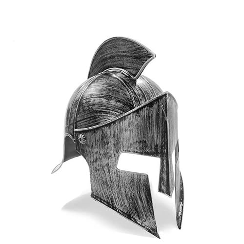 YXC.NAWAGUDO Party Supplies - Casco medieval de guerrero espartano, casco de guerrero romano, accesorios de fotografía, casco general romano (gris) Cover