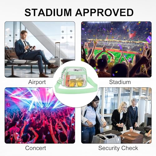 Image of Clear Bag for Stadium Events Clear Sports Fan Handbags Purses with Adjustbale Strap for Concerts Festivals Game Day