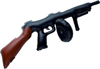 Henbrandt Inflatable Black Tommy Gun 80cm Blow Up Machine Gun Adult Fancy Dress Accessories for Halloween Party Fancy Dress, 1920s Gangster Costume, Mobster Costume
