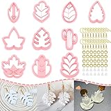 JARTIAN Leaf Shape Polymer Clay Cutters Set, 10 PCS Clay Earring Cutters for Polymer Clay Jewelry...