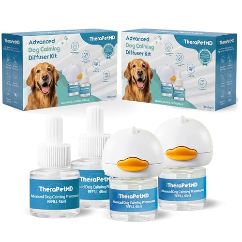 TherapetMD 2-Pack 120-Days Dog Calming Diffuser Kits - Dog Pheromone Diffuser for Stress, Destructive Behavior, Pee Accidents, Separation Anxiety, Aggression & Chewing - Each Include 120-Days Refills