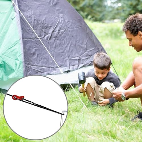 8 Pack Reflective Nylon Ropes, 4mm Tent Guy Lines with Tensioners Ultralight Reflective Tent Guy Ropes for Outdoor Camping Hiking Awning Tent Tarp (4M, Black) by SevenFish - Used condition - Image 6