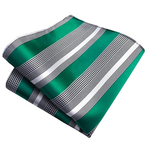 Image of GUSLESON Men's 5-pc Striped Tie Gift Set - Jacquard Necktie, Pocket Square, Cufflinks, Lapel Pin, Tie Clip - Wedding Formal Gifts