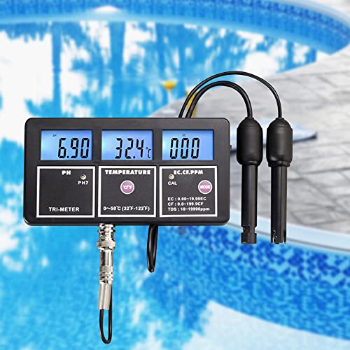 Testeur de qualité de l'eau 5 en 1 avec moniteur PH MV EC CF TDS complet - 7