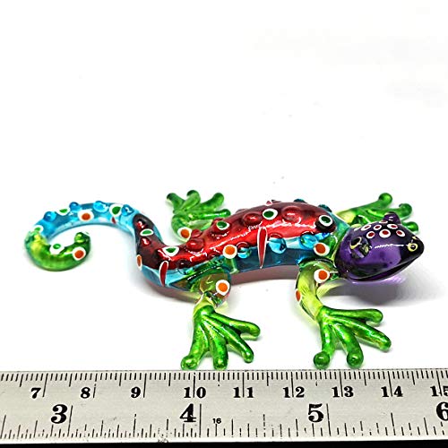 Zoocraft Glass Blue Gecko Figurine Miniature Hand Blown Lampwork Lizard Statue Gift Decor #TOP5
