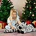 Tezituor 5-in-1 Zebra Stuffed Animals Family Set, 25 inch Realistic Mommy Stuffed Zebra with 4 Cute Babies, Large Black and White Horse Plush Pillow for Boys Girls