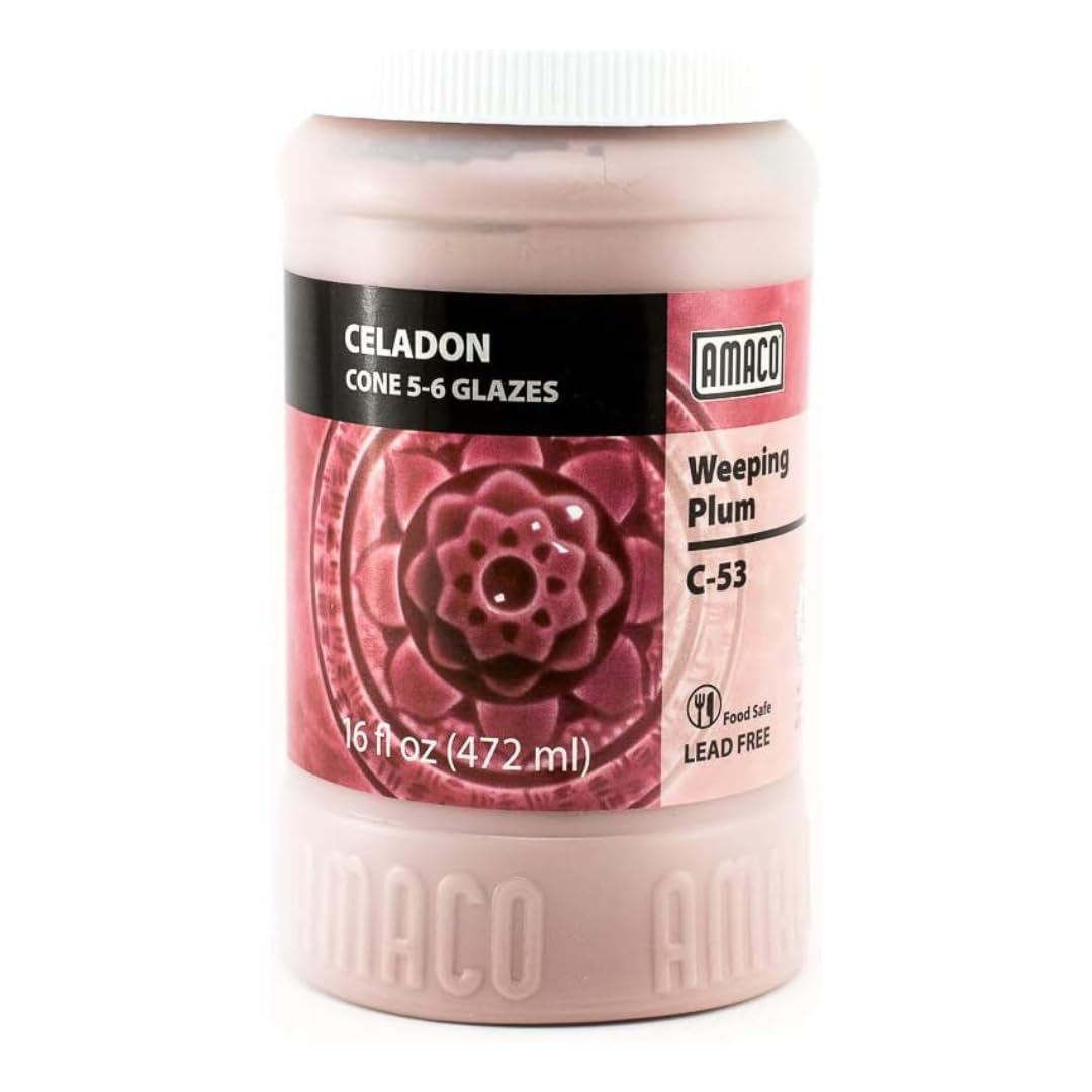 Celadon Glazes Amaco Celadon Hi Fire (Cone5-6) Glaze - Pint # C-53 - Weeping Plum by