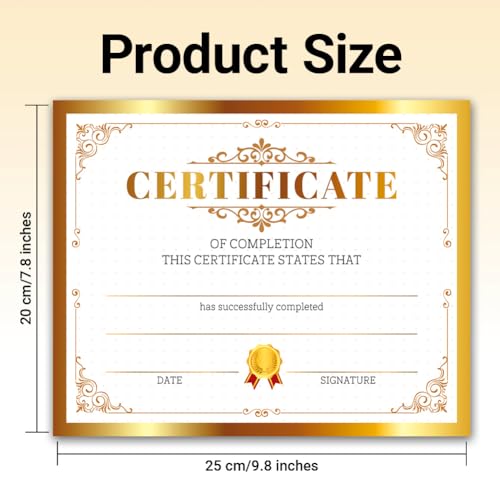 Doodlream 30 Stück Zertifikat mit Goldfolienrand für Die Auszeichnung Erfolgreiche Leistung 20 x 25 cm Anerkennungszertifikat für Business Schools Diploma Graduation Sport Victory